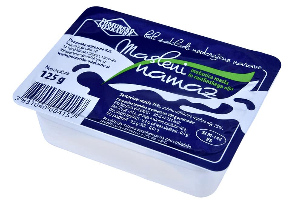 Pomurske mlekarne Masleni namaz 125g Pomurske mlekarne Masleni namaz 125g