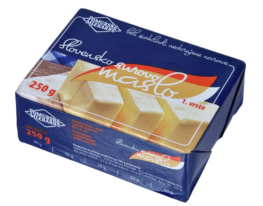 Pomurske mlekarne Slovensko surovo maslo 250g