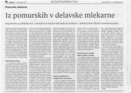 Iz pomurskih v delavske mlekarne slika