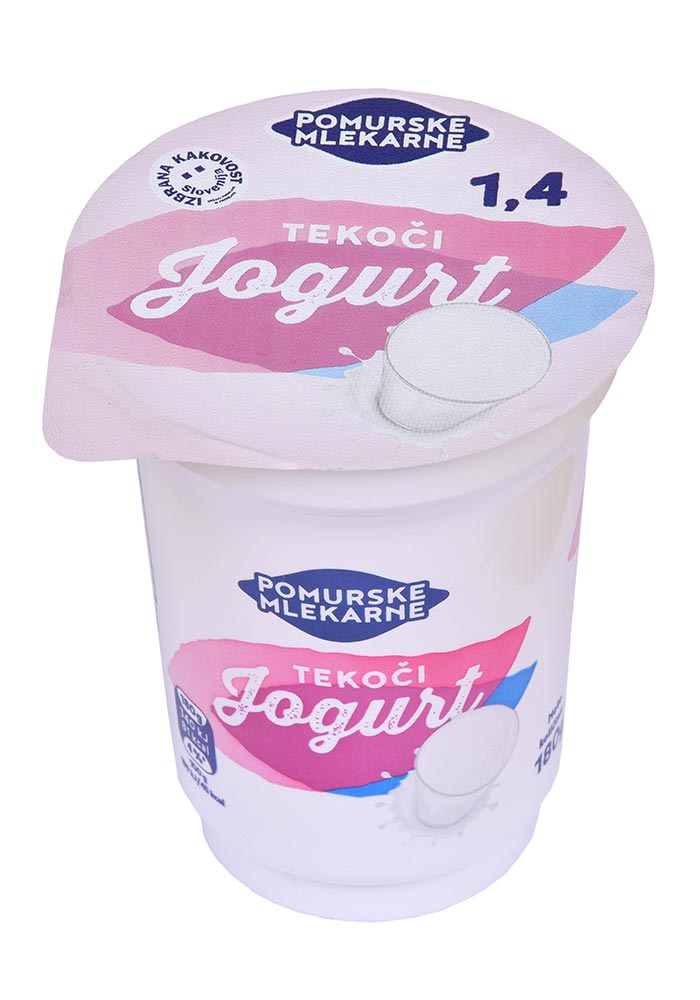 Tekoči jogurt Pomurskih mlekarn z 1,4% maščobe