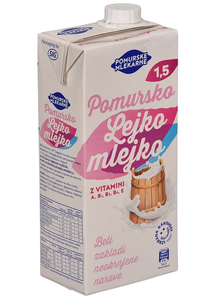 Pomursko mlejko 3,5% maščobe 100ml