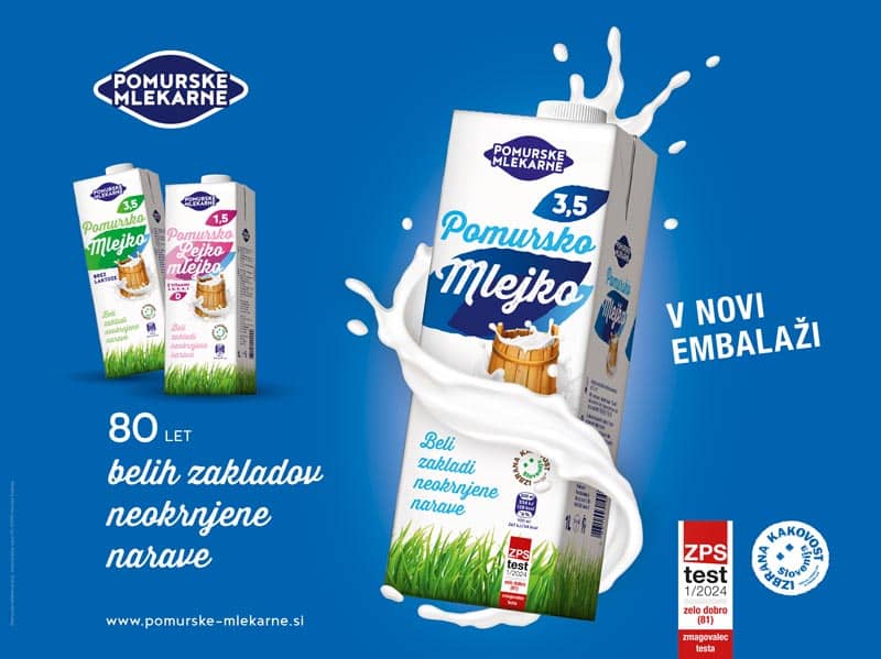 Pomursko mlejko v novi embalaži